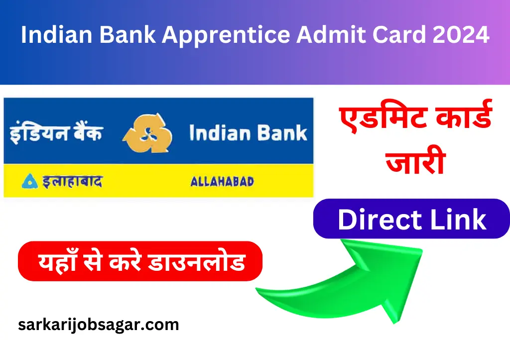Indian Bank Apprentice Admit Card 2024