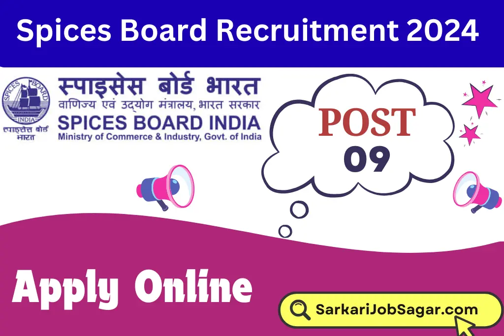 Spices Board Recruitment 2024