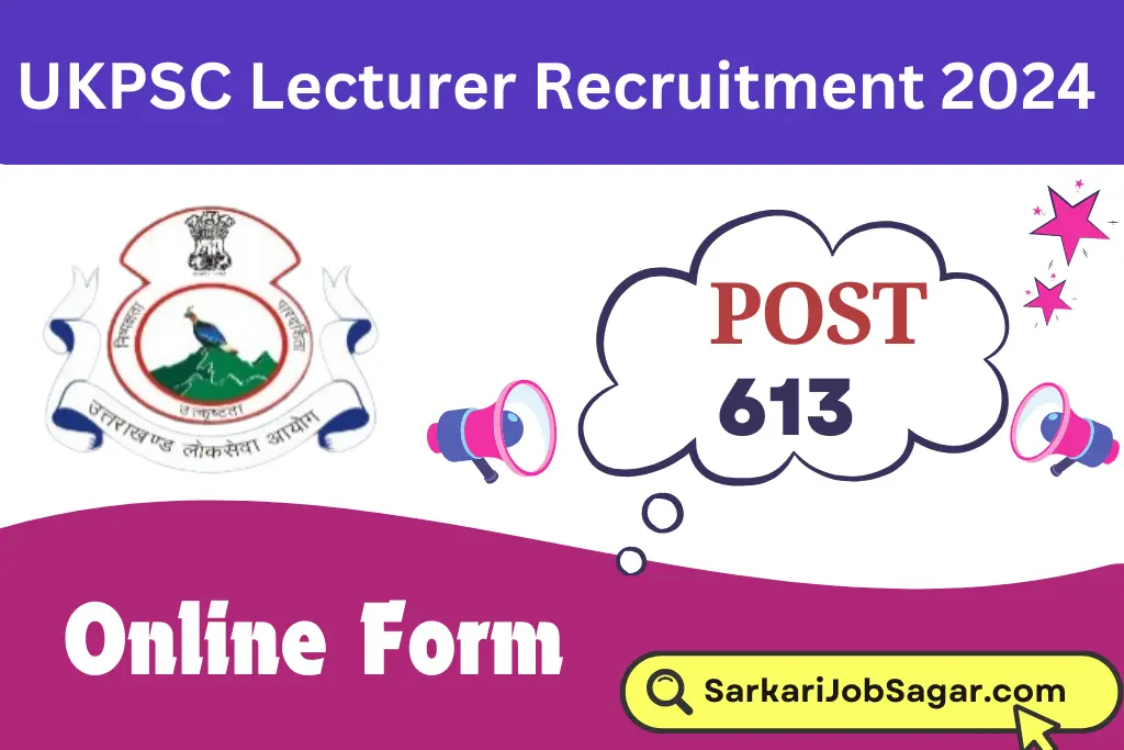 UKPSC Lecturer Recruitment 2024